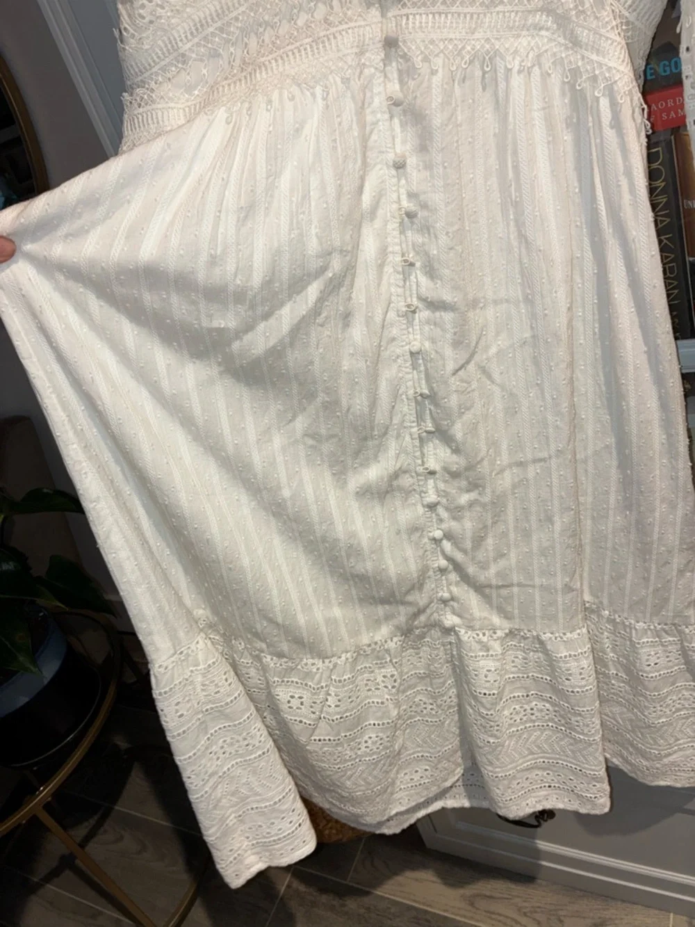 Anthropologie White Eyelet Midi Dress - Picture 5 of 6
